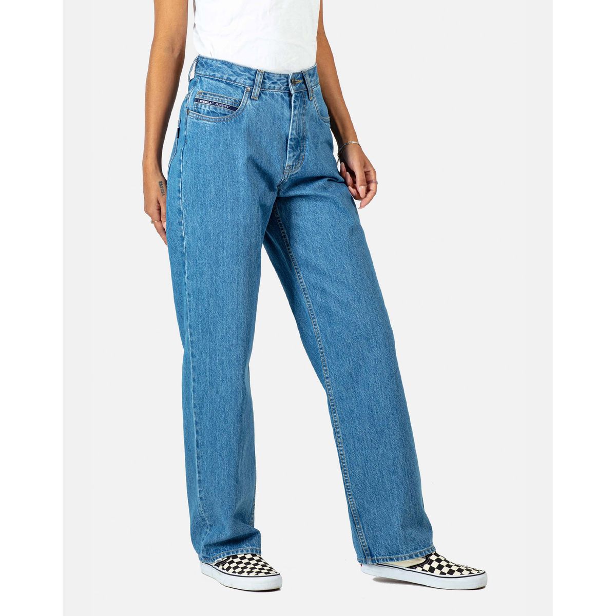 Reell Dame Betty Baggy Jeans Mid Blå