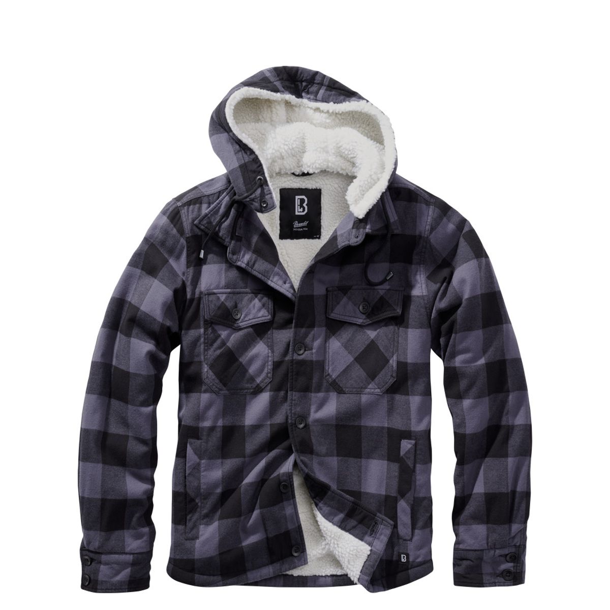 Brandit Hooded Lumberjacket Black / Grey