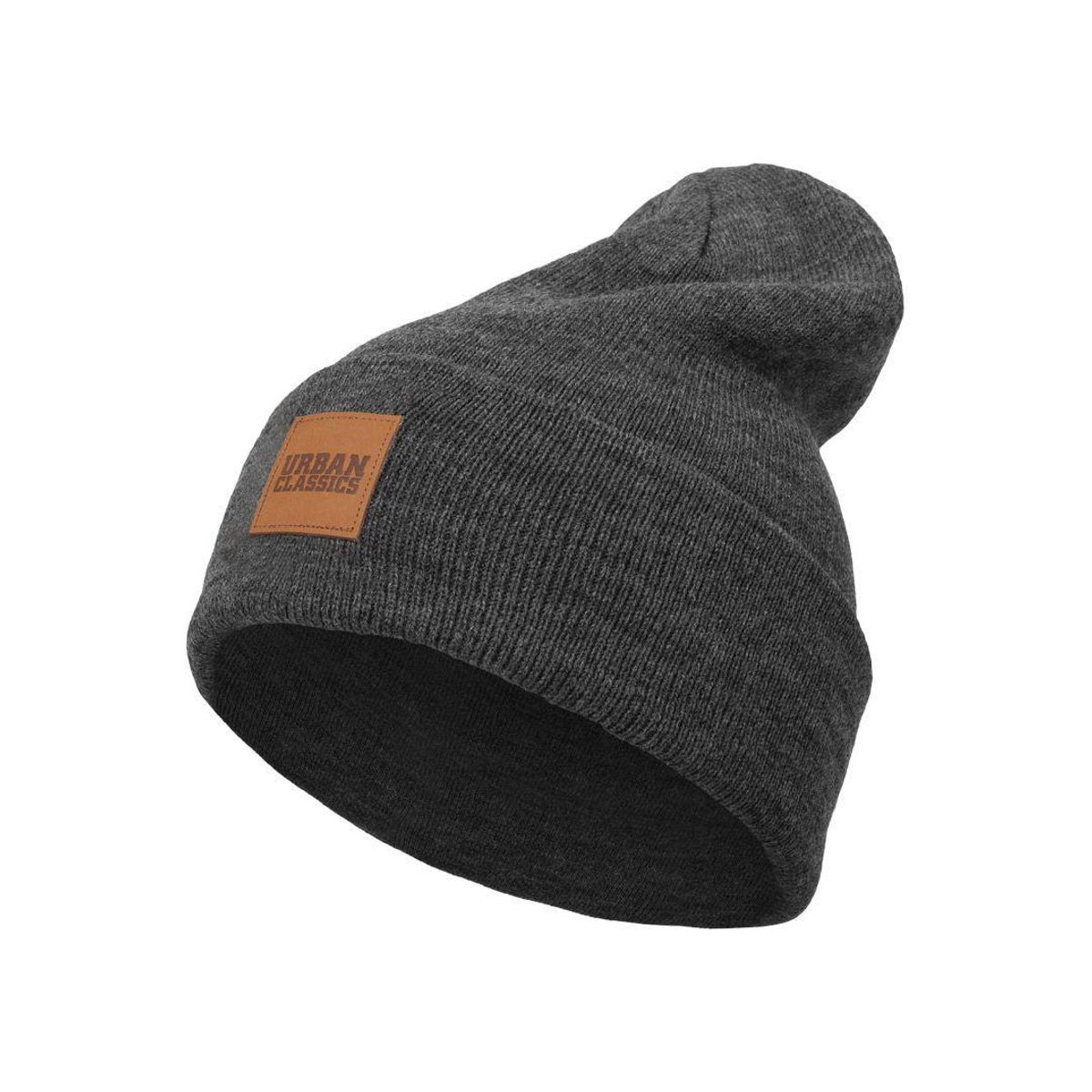 Urban Classics Beanie m. læder patch Koksgrå One Size