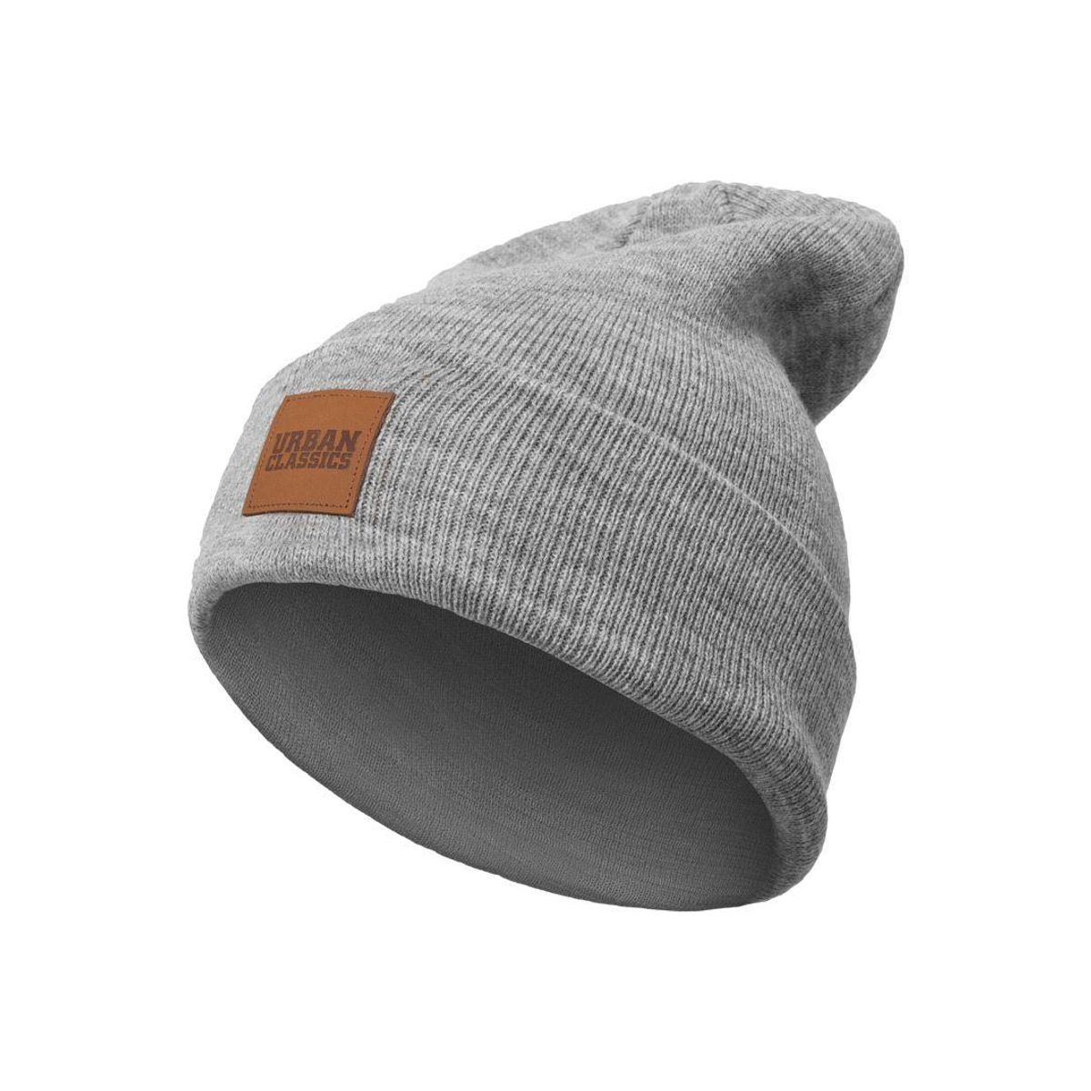 Urban Classics Beanie m. læder patch Grå One Size