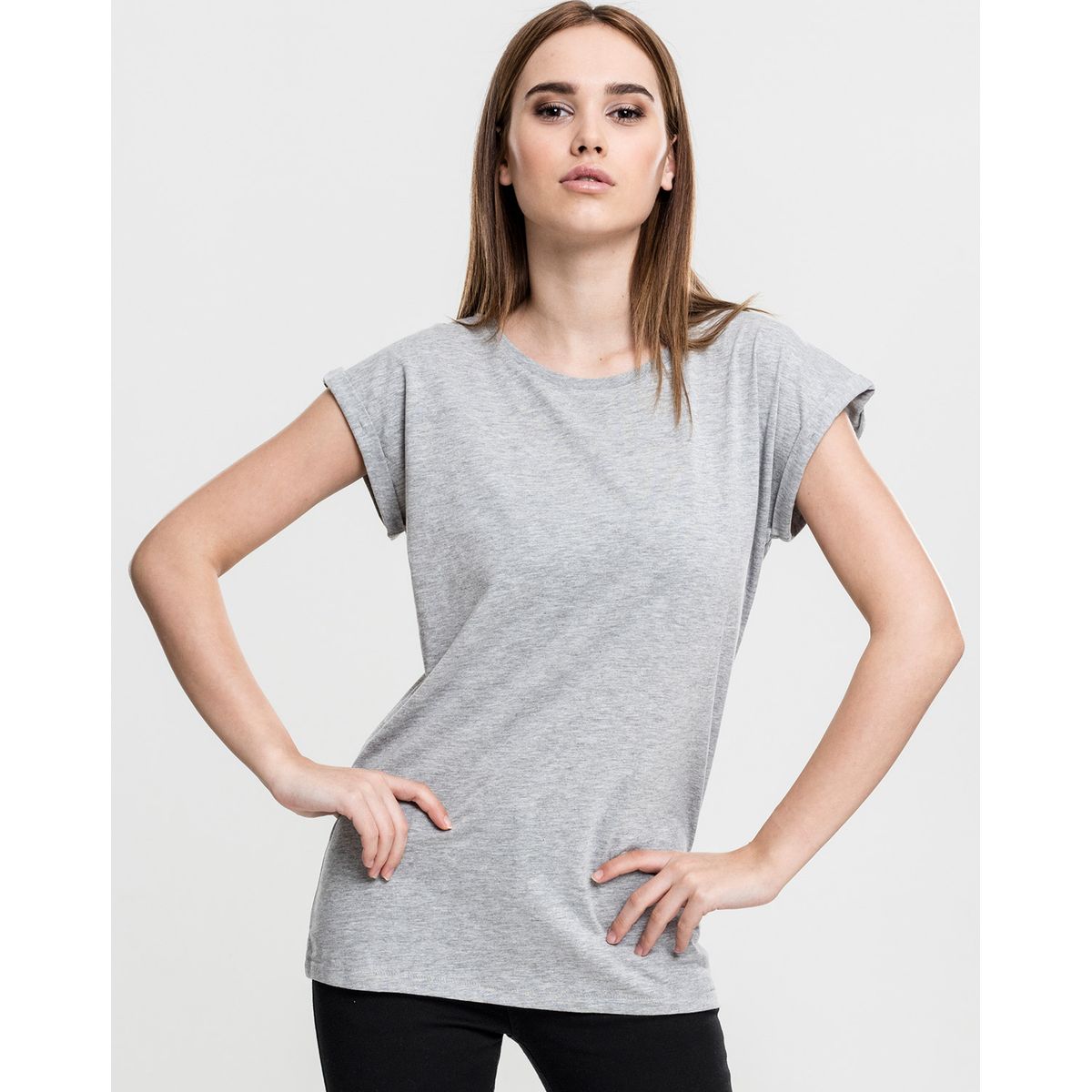 Urban Classics Ladies Extended Shoulder Tee Grey XL