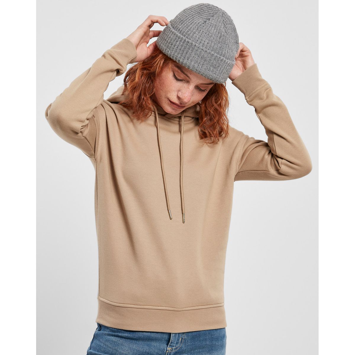 Urban Classics Dame Hoodie Sand