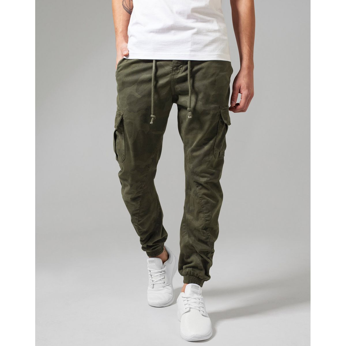 Urban Classics Camo Cargo Joggingbukser Oliven camo