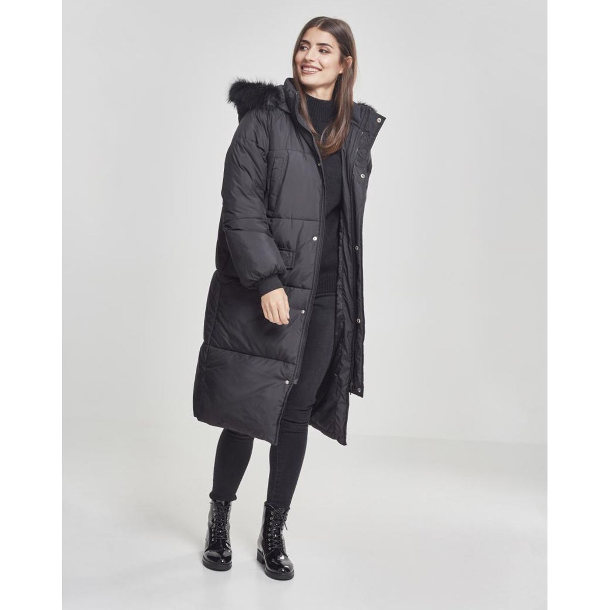 Urban Classics Dame Oversize Faux Fur Puffer Jakke