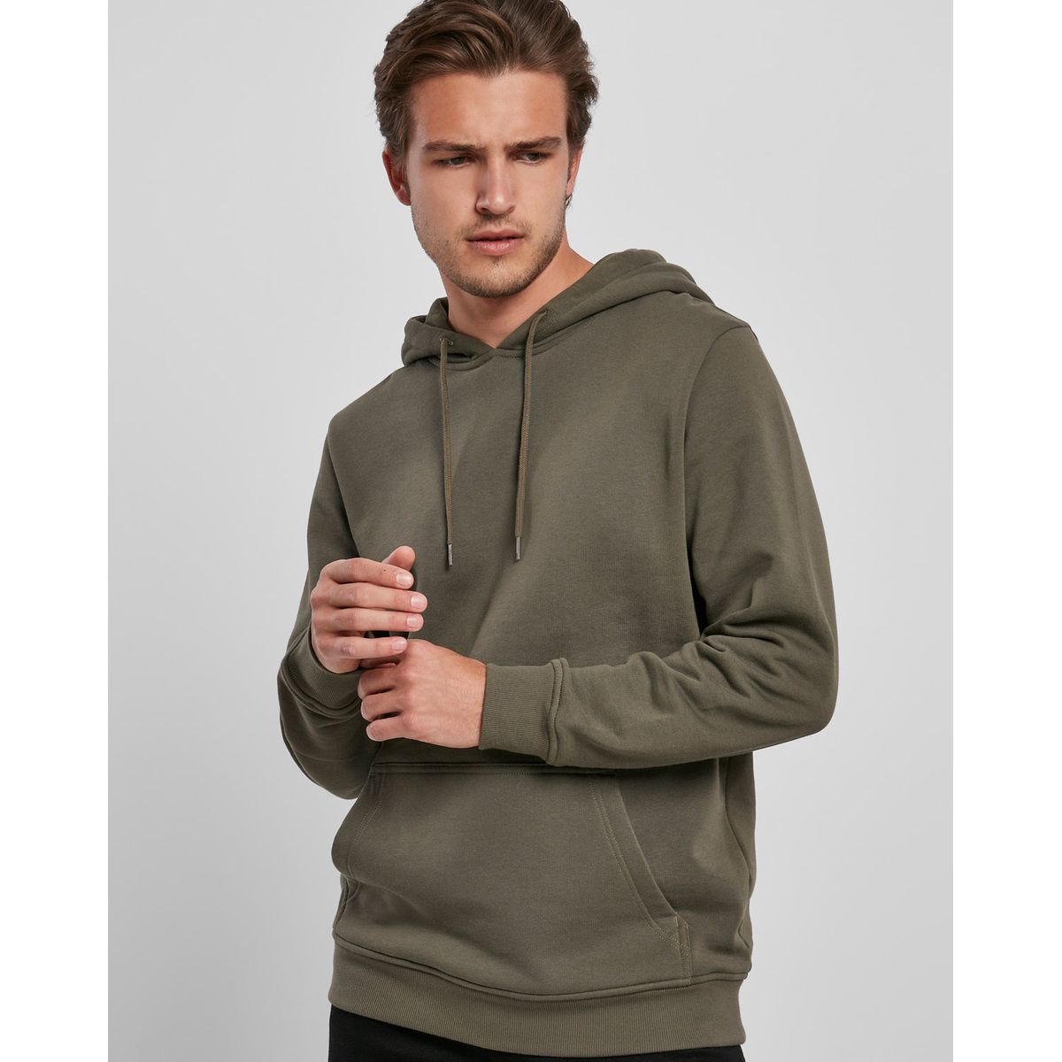 Urban Classics Økologisk Basis Hoodie Oliven