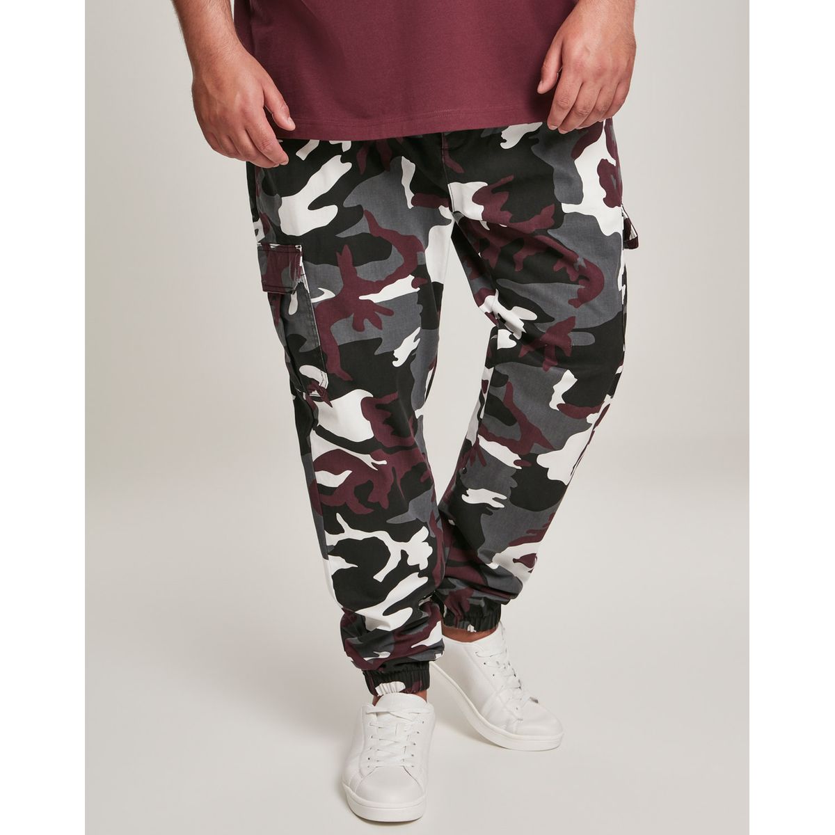 Urban Classics Camo Cargo Joggingbukser 2.0 Wine Camo 38