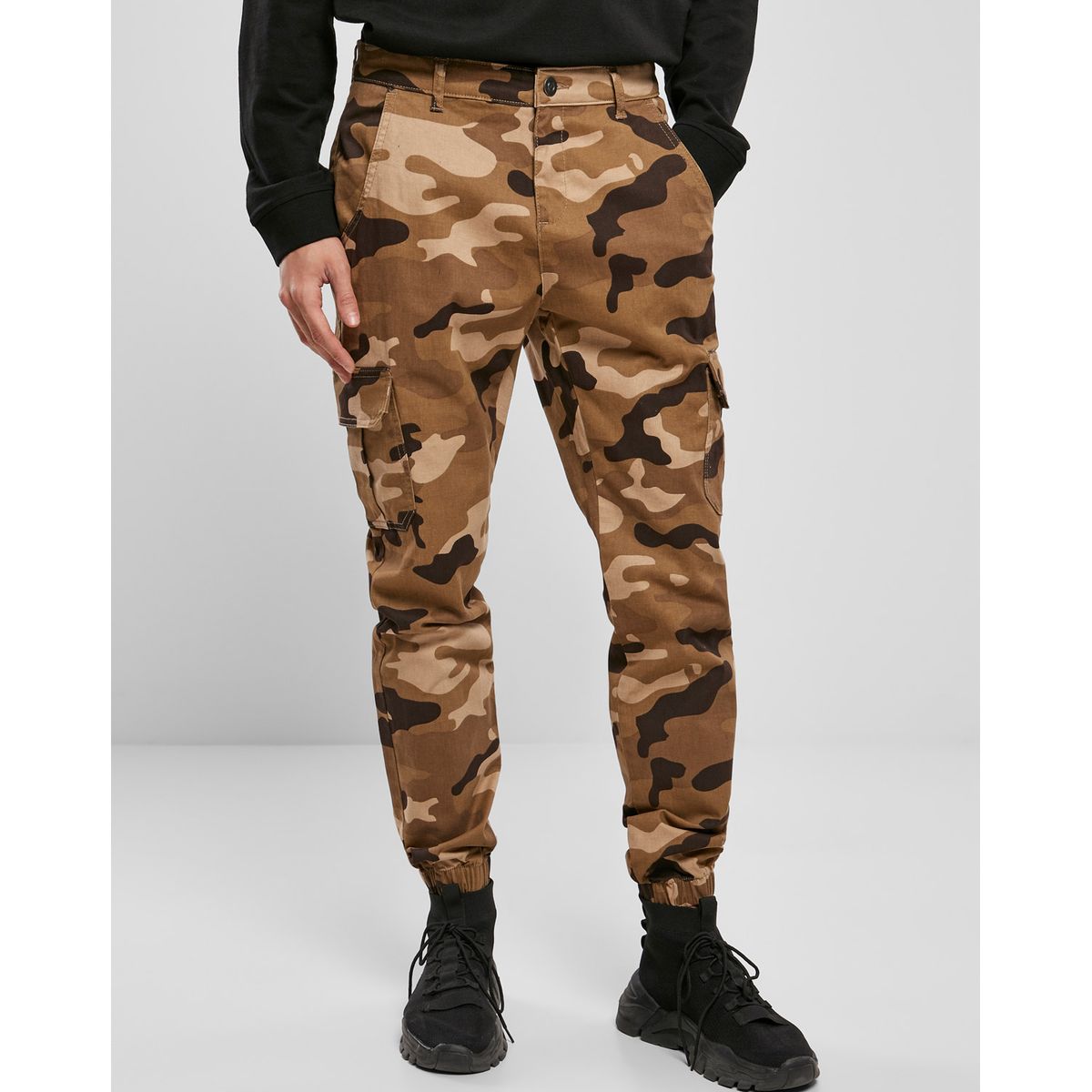 Urban Classics Camo Cargo Joggingbukser 2.0 Mørk Earth camo 36