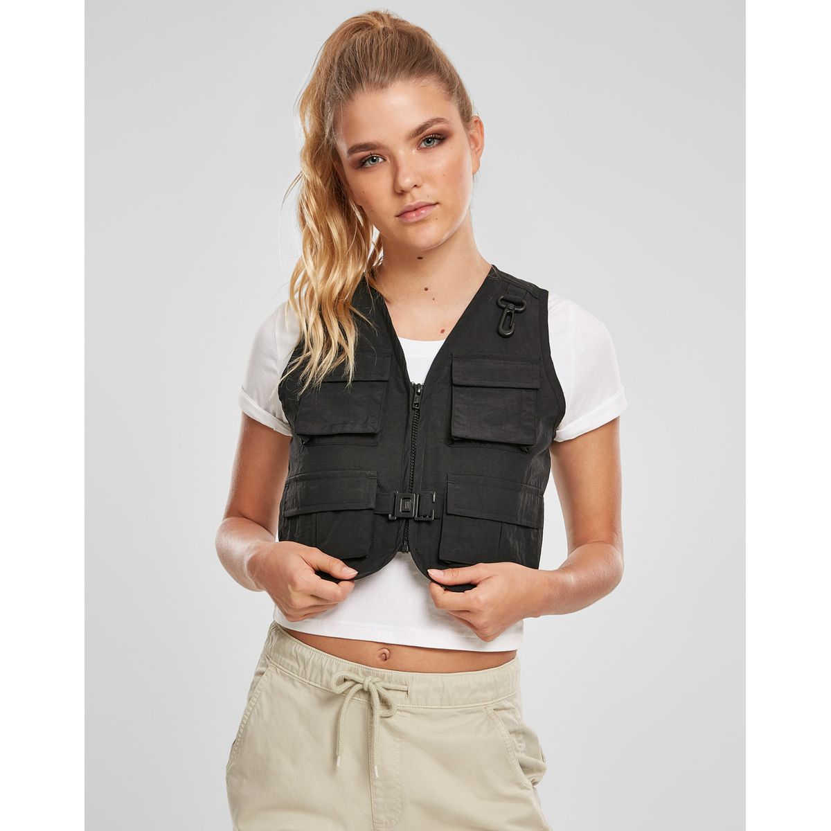 Urban Classics Dame Kort Taktisk Vest Sort XS