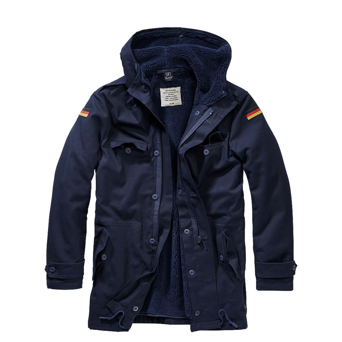 Brandit BW Parka Jakke m. Flag Navy