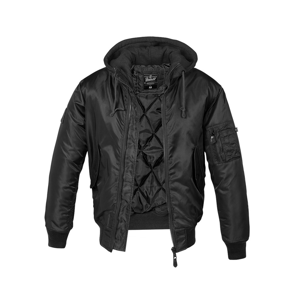 Brandit MA1 Sweat Hooded Jacket Black