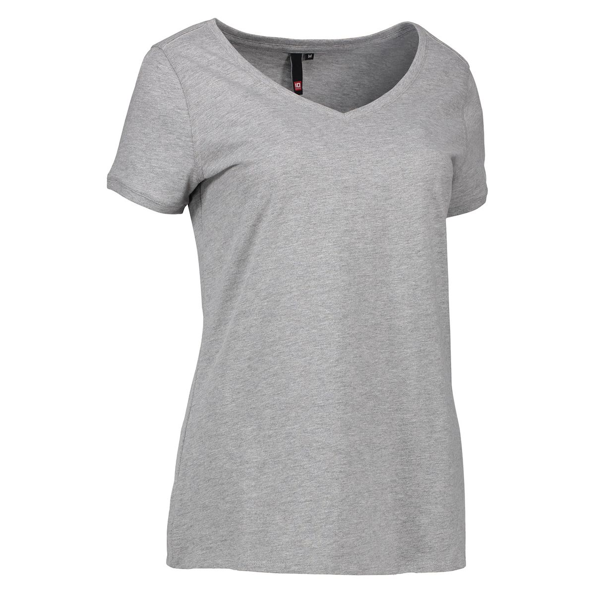 ID Klassisk V-Neck T-Shirt Dame Grå Melange