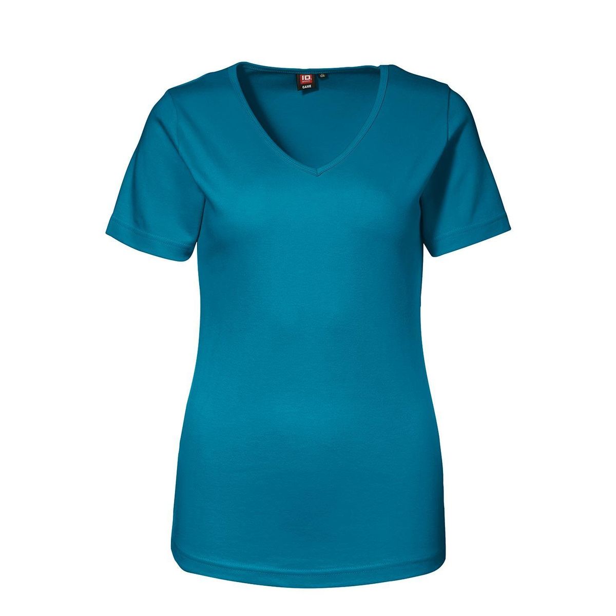 ID Feminin V-hals T-Shirt Turkis