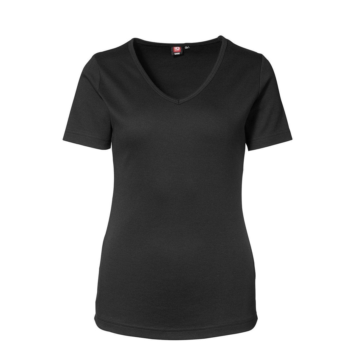 ID Feminin V-hals T-Shirt Sort