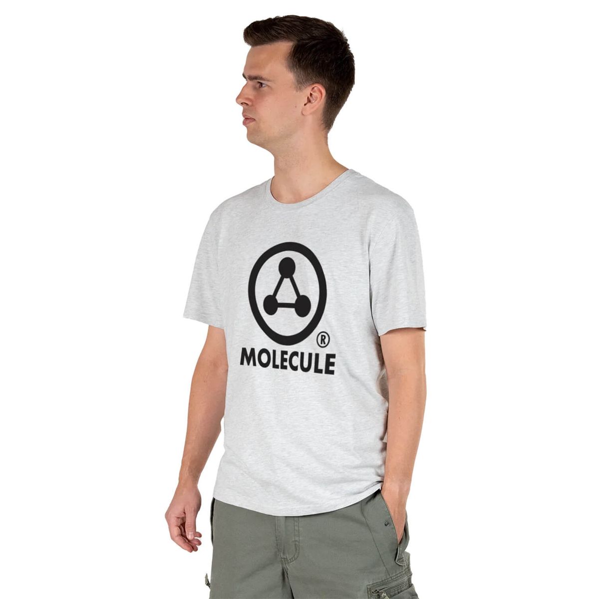 Molecule T-Shirt m. Stort Logo Grå Melange