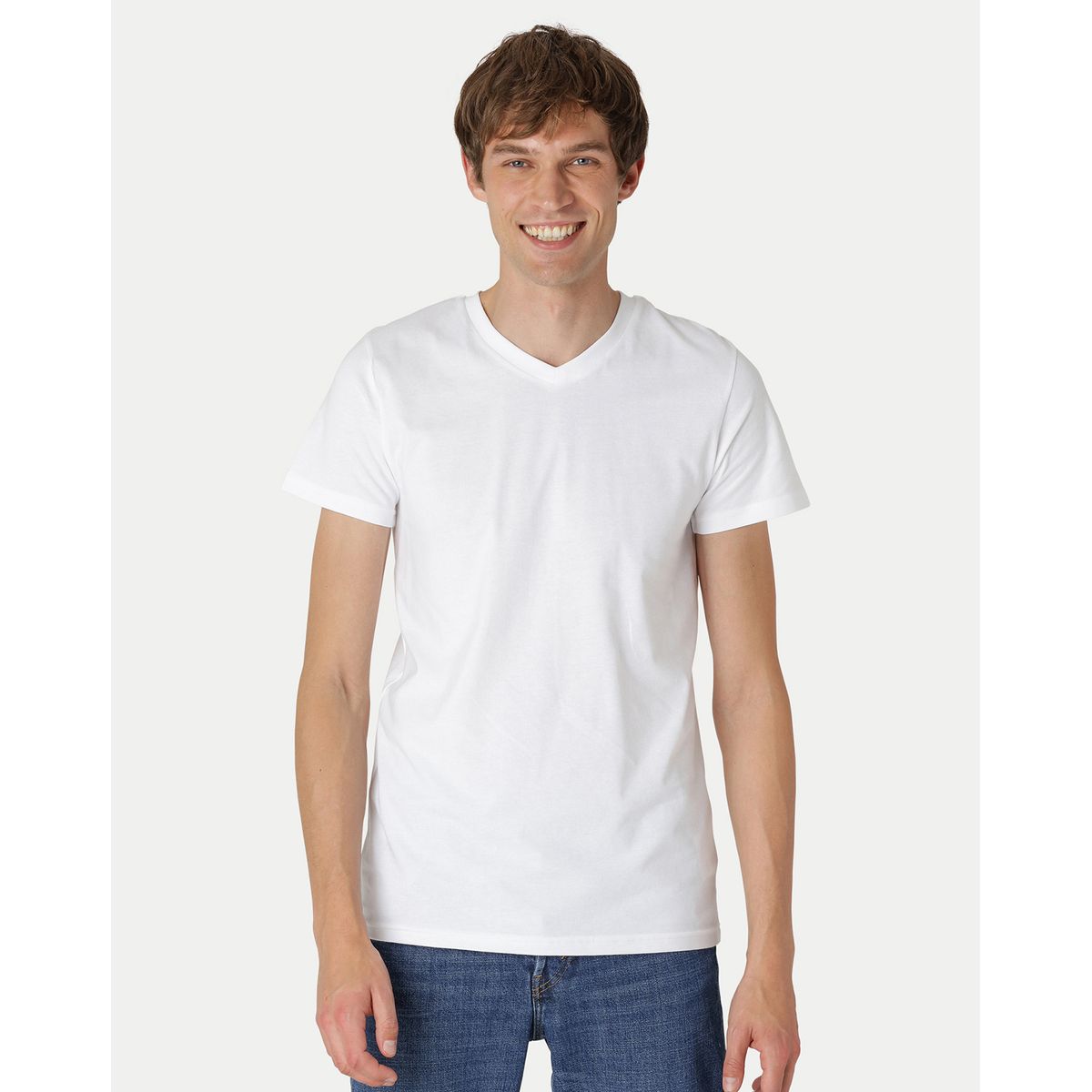 Neutral Organic - Mens Fitted V-neck T-shirt White