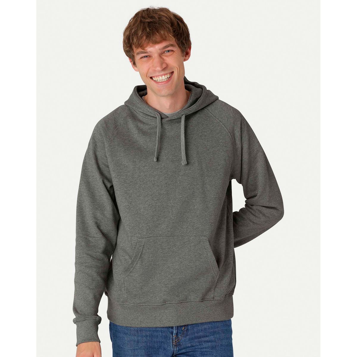 Neutral Organic - Mens Hooded Sweat Dark Grey Melange