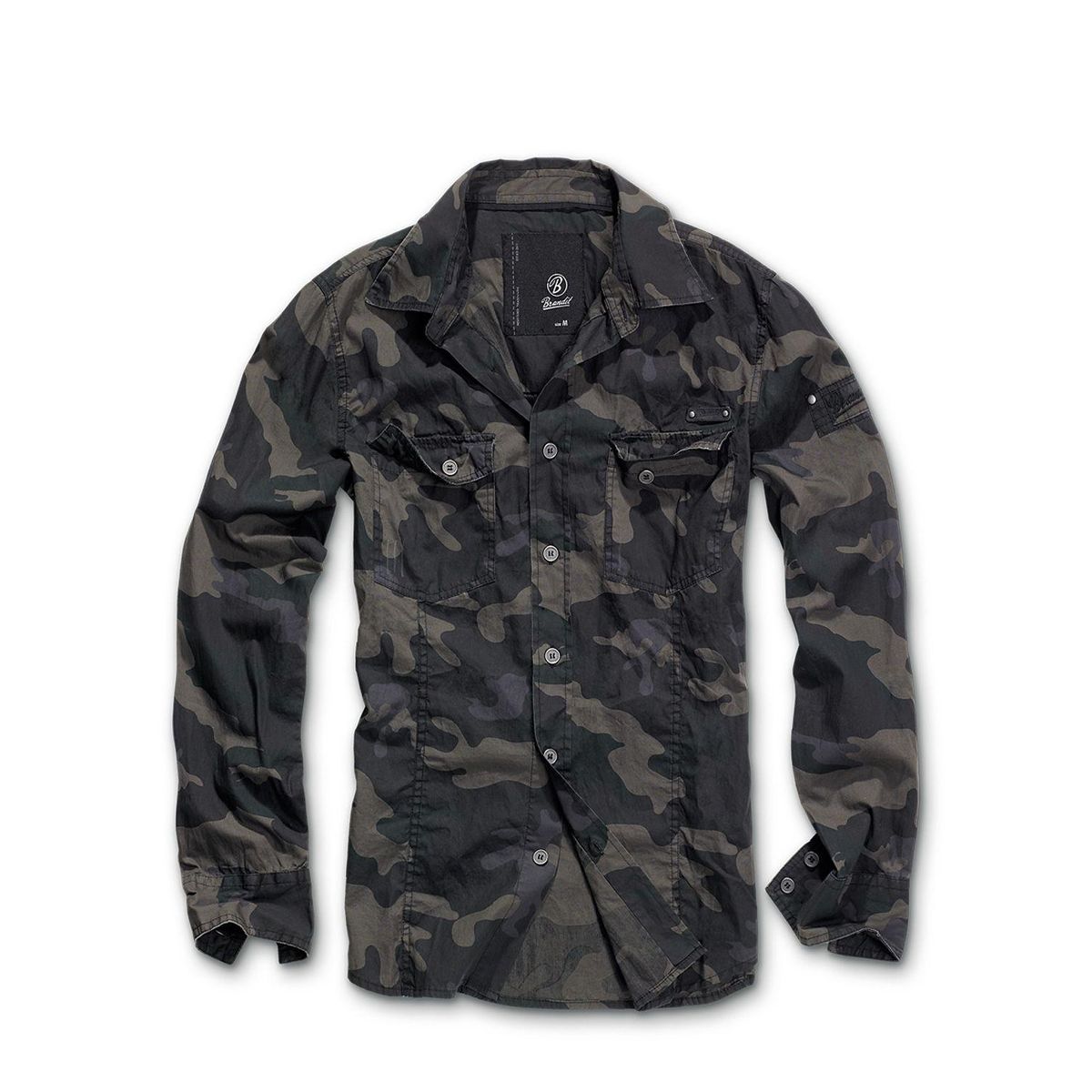 Brandit Slim Fit Vintage Skjorte Dark Camo