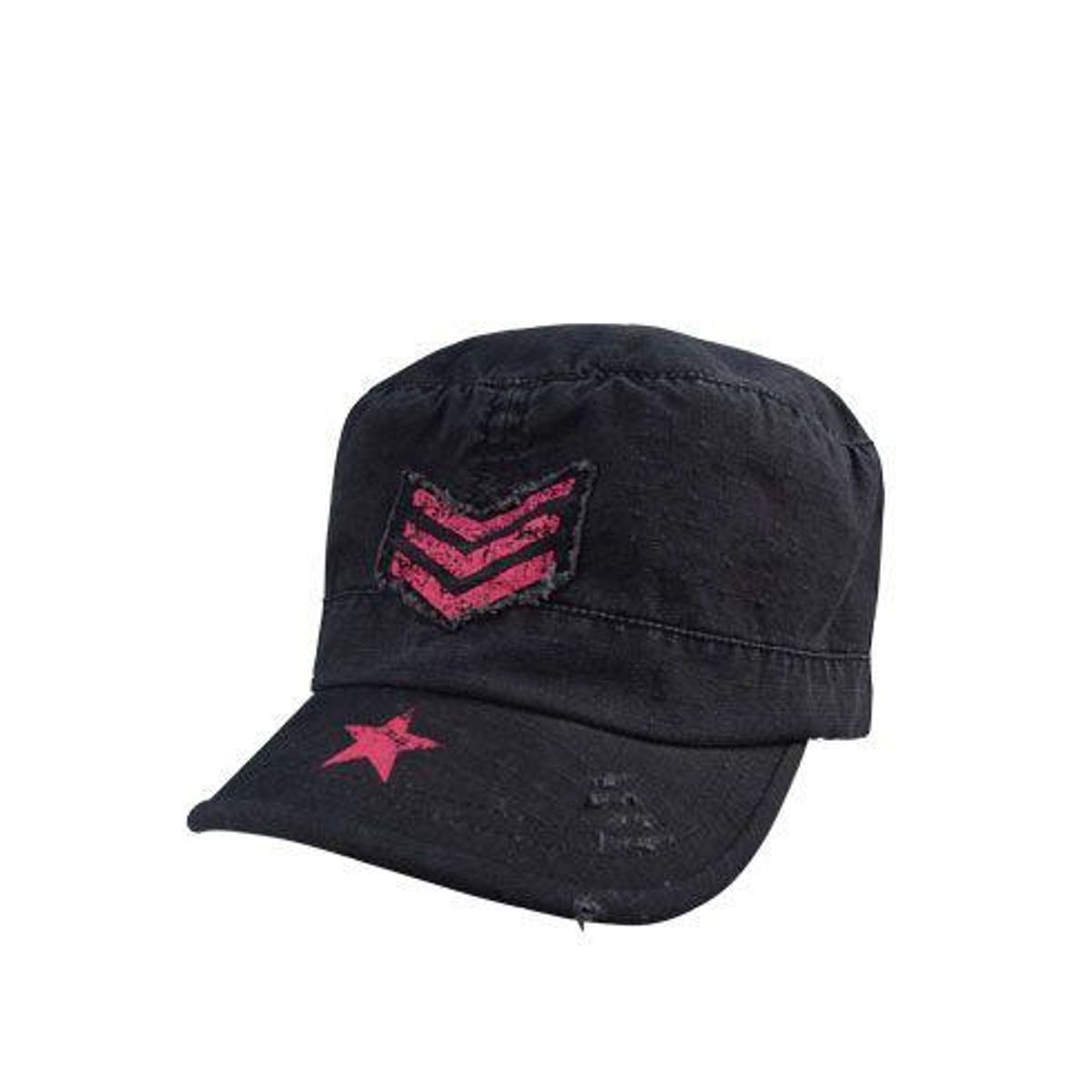 Rothco Vintage Cap Dame Sort w. pink stripes / Star & Breast Cancer ribbon