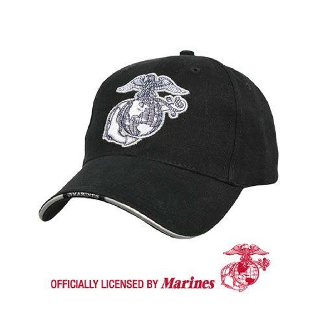 Rothco USMC Baseball Cap Black / silver EGA