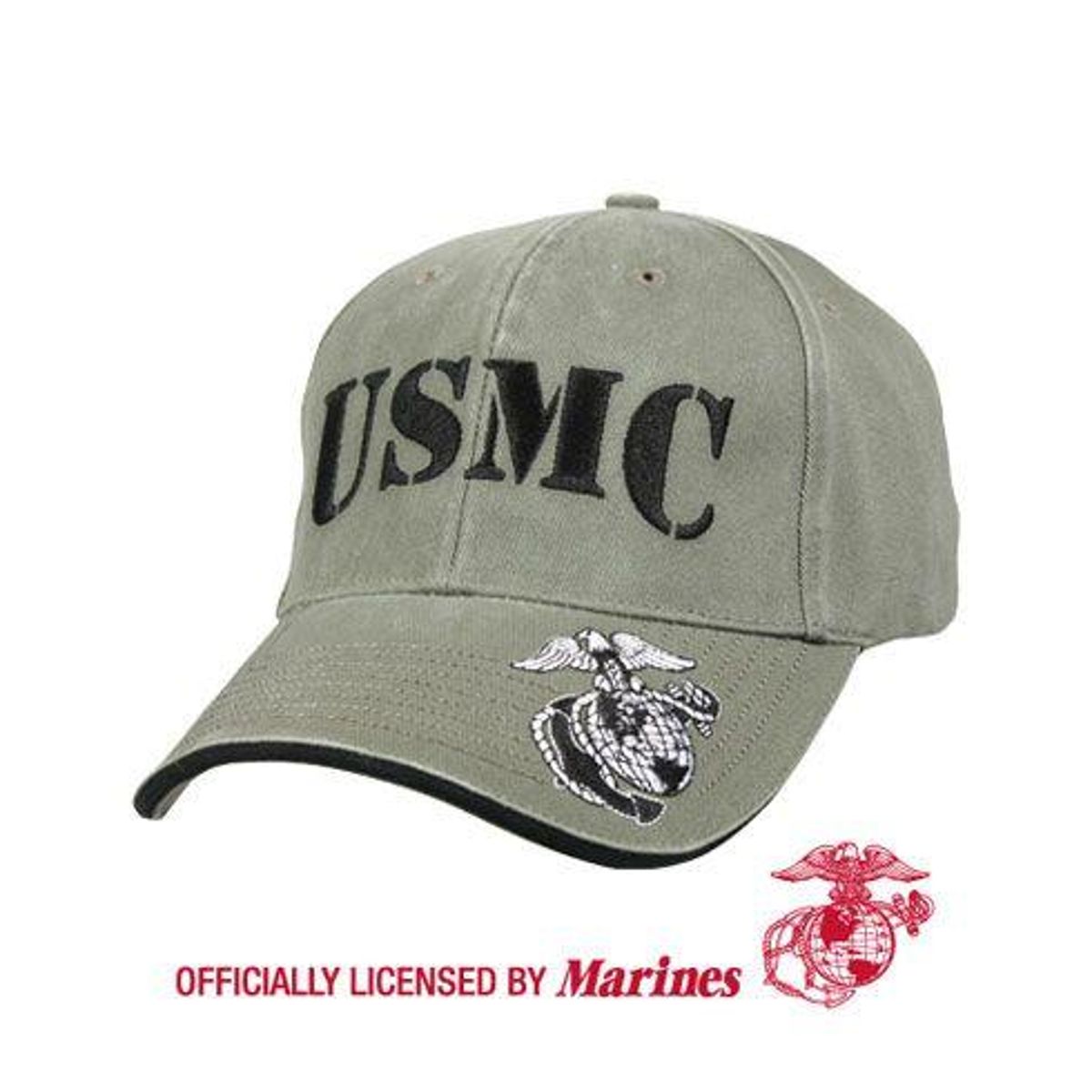 Rothco Vintage Baseball Cap m. USMC Oliven