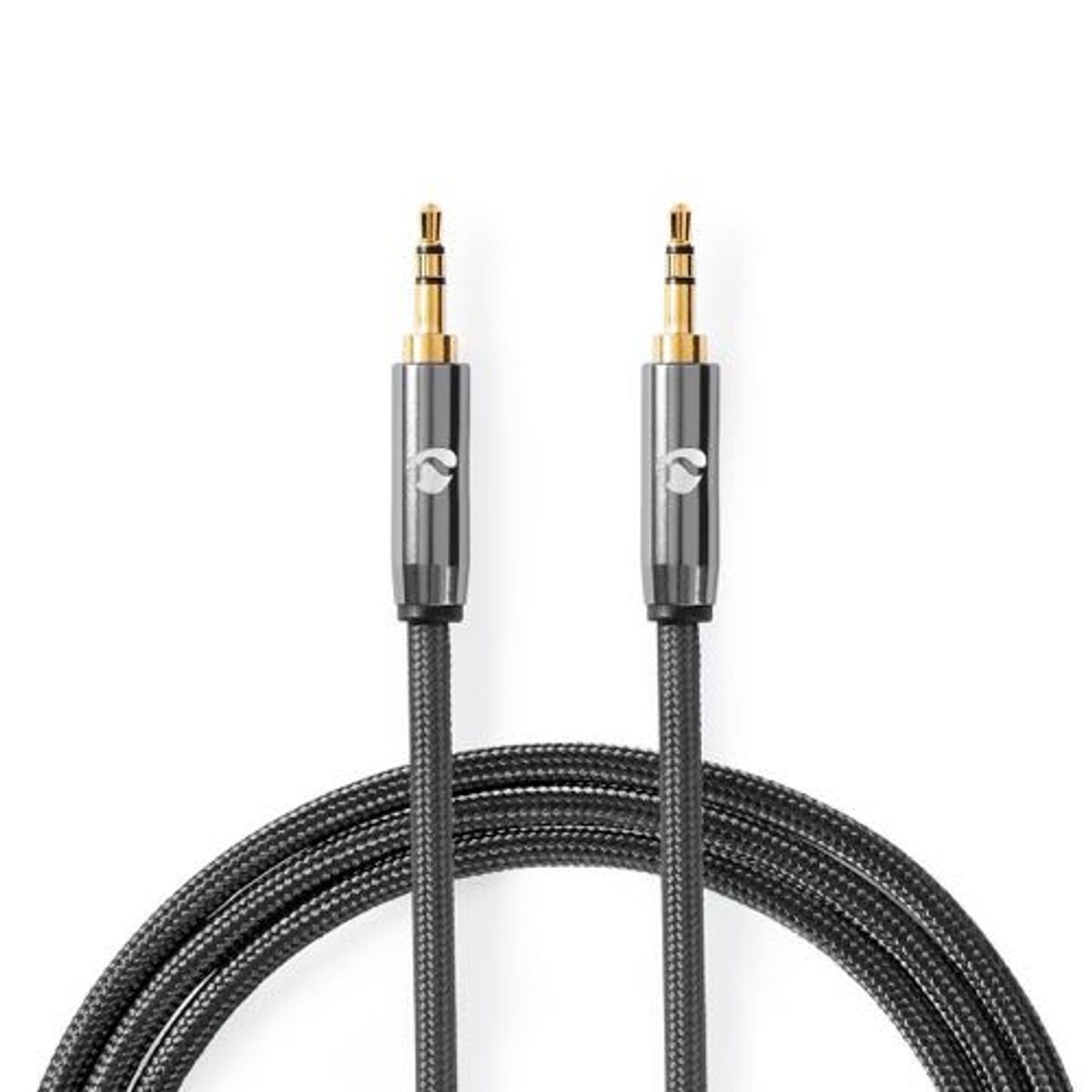 Nedis - Premium Minijack Stereo Audio kabel (3,5mm) (Han-Han) (Metal/Grå) - 0,5 m