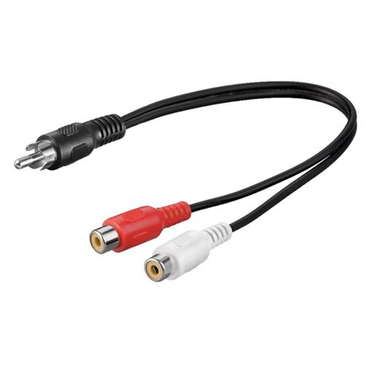 Goobay - Subwoofer Y-splitter kabel (1xRCA-2xRCA) (Han-Hun) (Sort) - 0,2 m