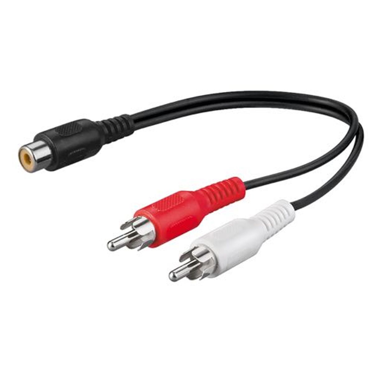 Goobay - Subwoofer Y-splitter kabel (2xRCA-1xRCA) (Han-Hun) (Sort) - 0,2 m