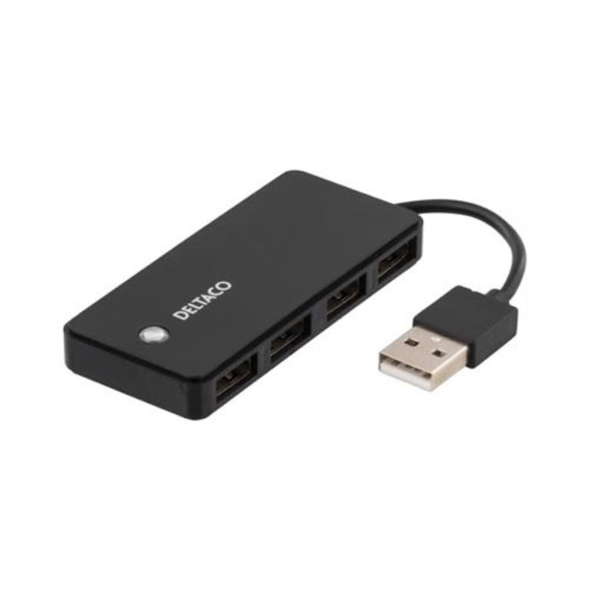 Deltaco - USB-A 2.0 Hub (USB-A / 4xUSB-A)(Sort) - 0,1 m