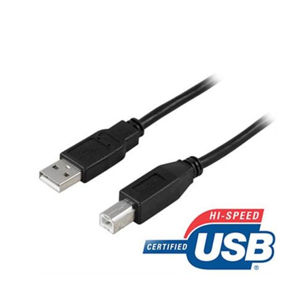 Deltaco - USB 2.0 High Speed kabel (USB-A / USB-B) (Han-Han) (Sort) - 3,0 m