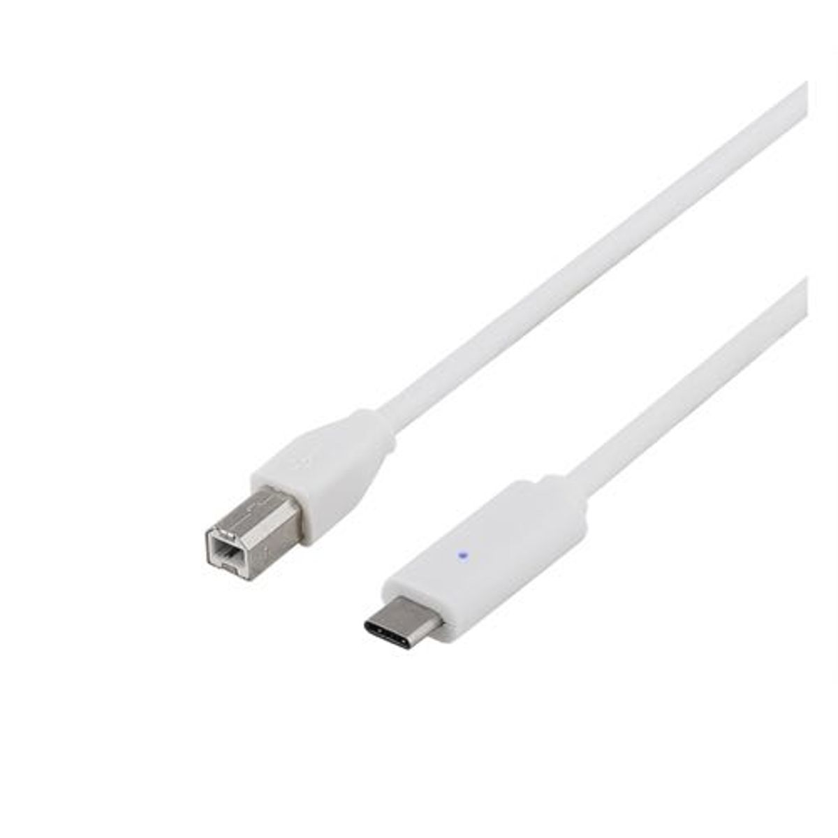 Deltaco - High Speed kabel (3.1 USB-C / 2.0 USB-B) (Han-Han) (Hvid) - 2,0 m