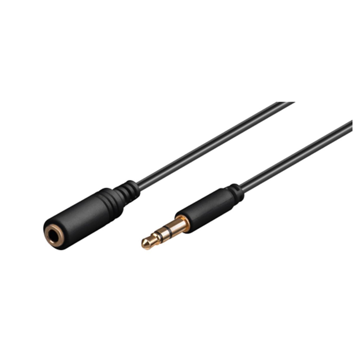 Goobay - Minijack Slim Stereo Audio forlænger kabel (3,5mm/3pin) (Han-Hun) (Grå) - 1,5 m