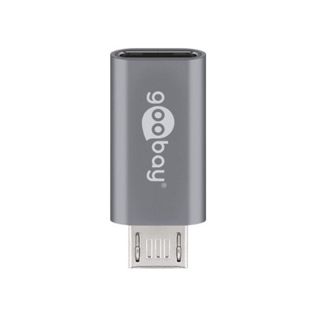 USB Micro-B 2.0 til USB-C adapter (han/hun) (Hvid) - 0,1 m - Goobay