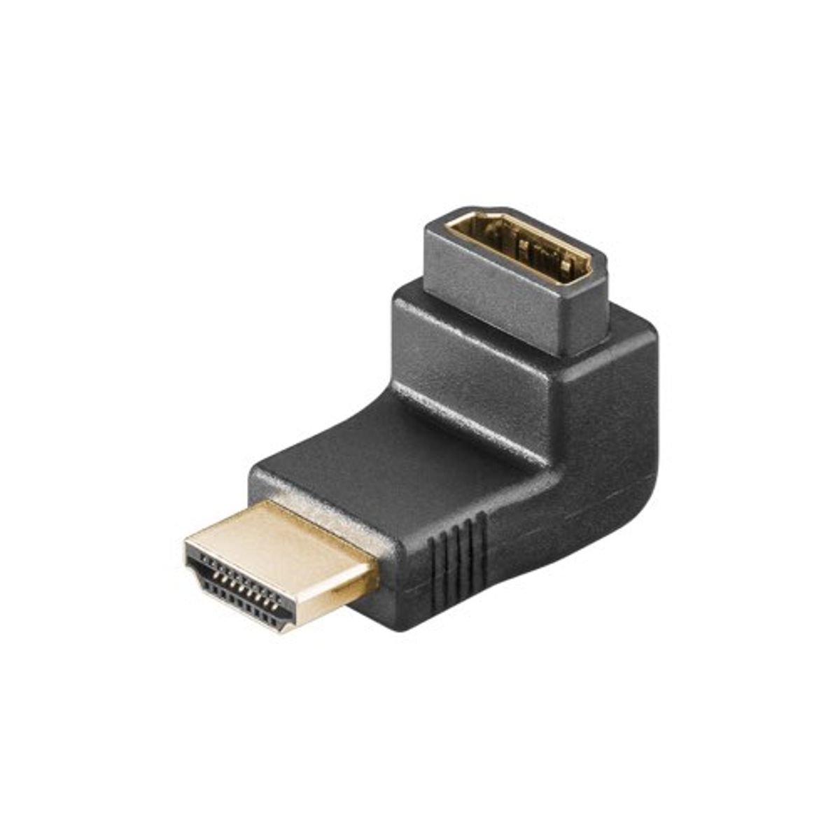 HDMI til HDMI 90 ° adapter (hun/han) (4K@60Hz) (Sort) - 0,1 m - Goobay