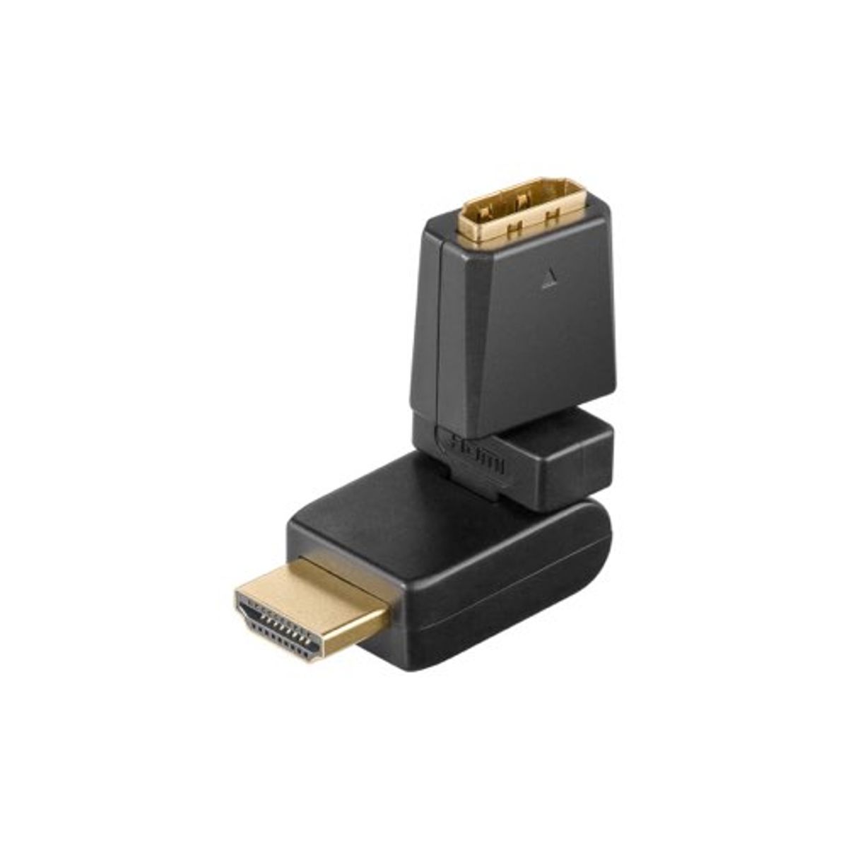 HDMI til HDMI 360 ° adapter (hun/han) (4K@60Hz) (Sort) - 0,1 m - Goobay