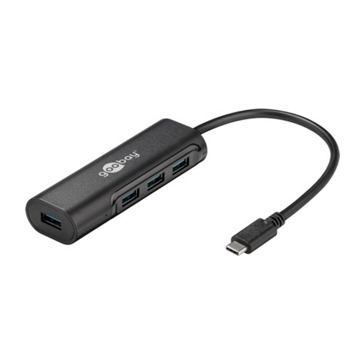 Goobay - USB-C Hub (USB-C / 4xUSB-A 3.0 )(Sort) - 0,1 m