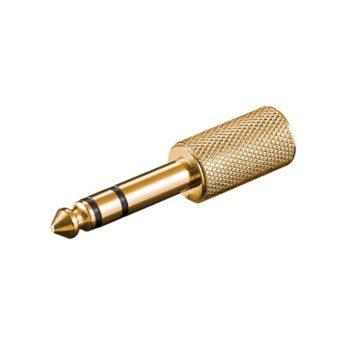 AUX jack 6.35mm til 3.5mm headphone adapter (han/hun) (Guld) - Goobay