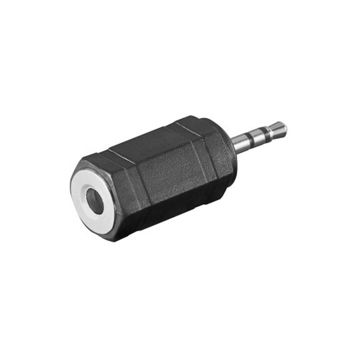 Minijack 2.5mm til 3.5mm adapter (han/hun) (Sort) - Goobay