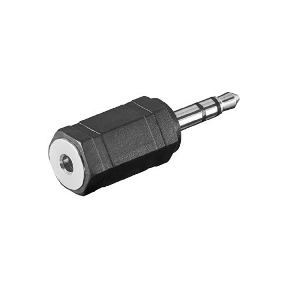 Minijack 3.5mm til 2.5mm adapter (han/hun) (Sort) - Goobay