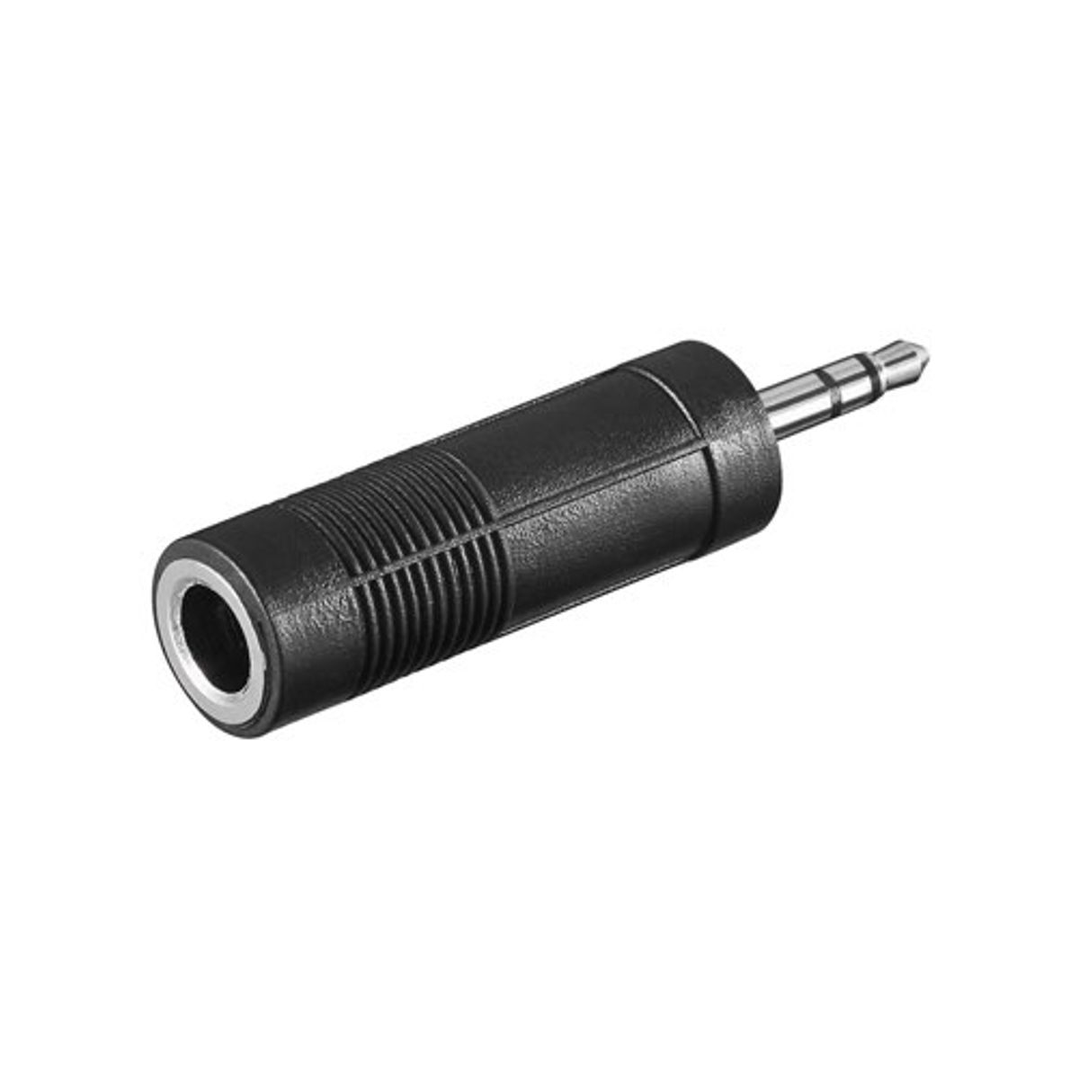 Minijack 3.5mm til Jack 6.35mm adapter (han/hun) (Sort) - Goobay