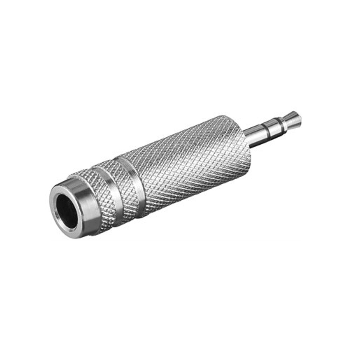 Minijack 3.5mm til Jack 6.35mm adapter (han/hun) (Zink) - Goobay