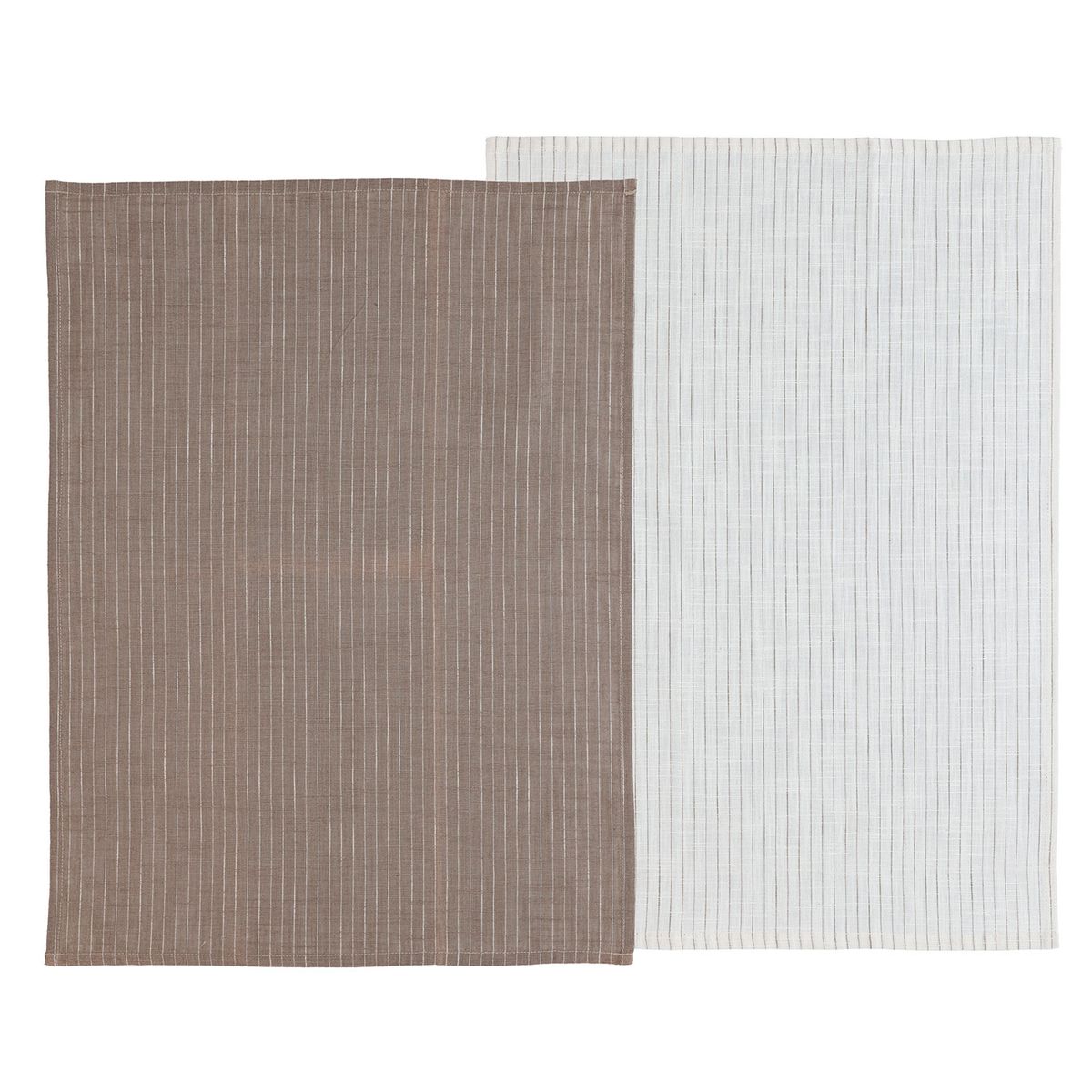 Södahl Viskestykker Line, Taupe/White, 2-pak