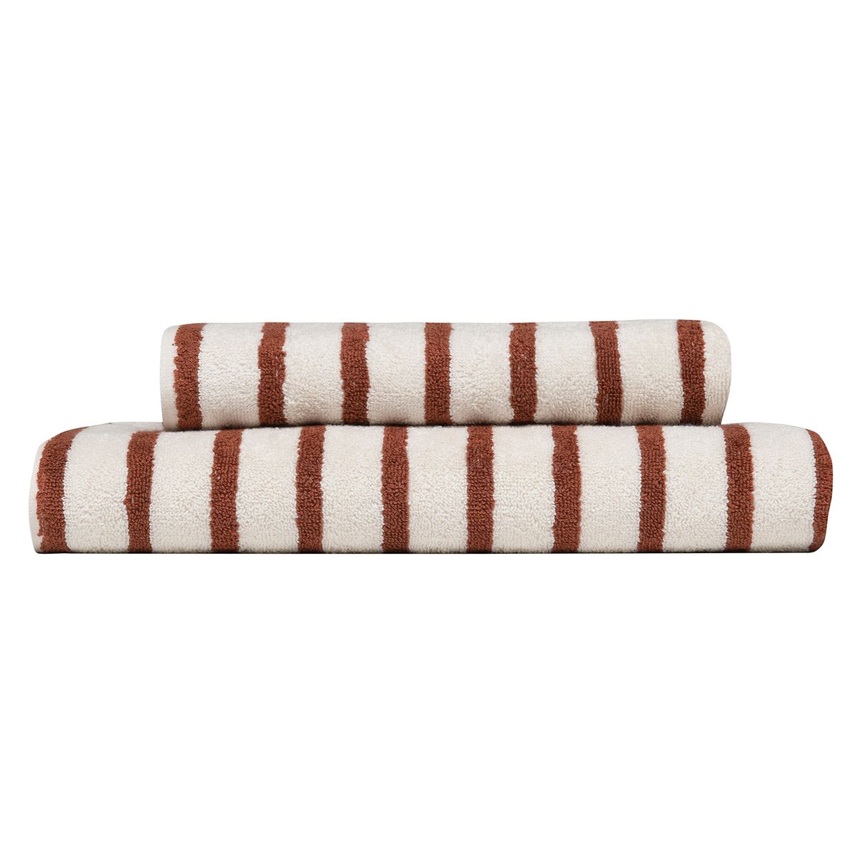 Håndklæde Everyday Stripe, Terracotta