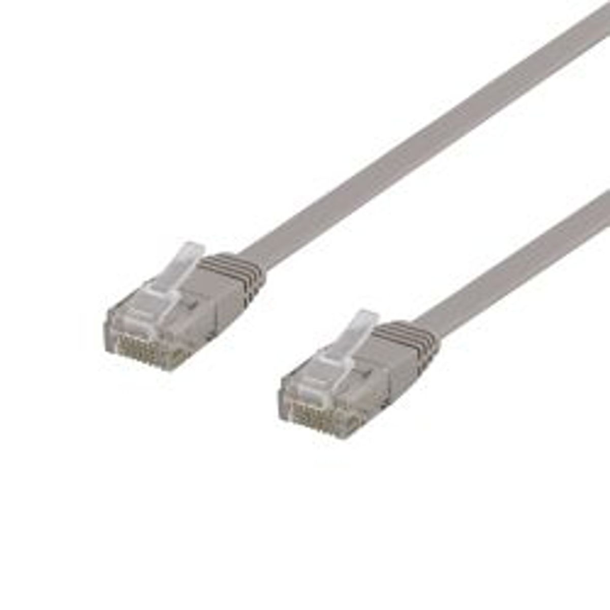 Deltaco U/utp Cat6 Patch Cable, Flat, 0.3m, 250mhz, Grey - Ledning