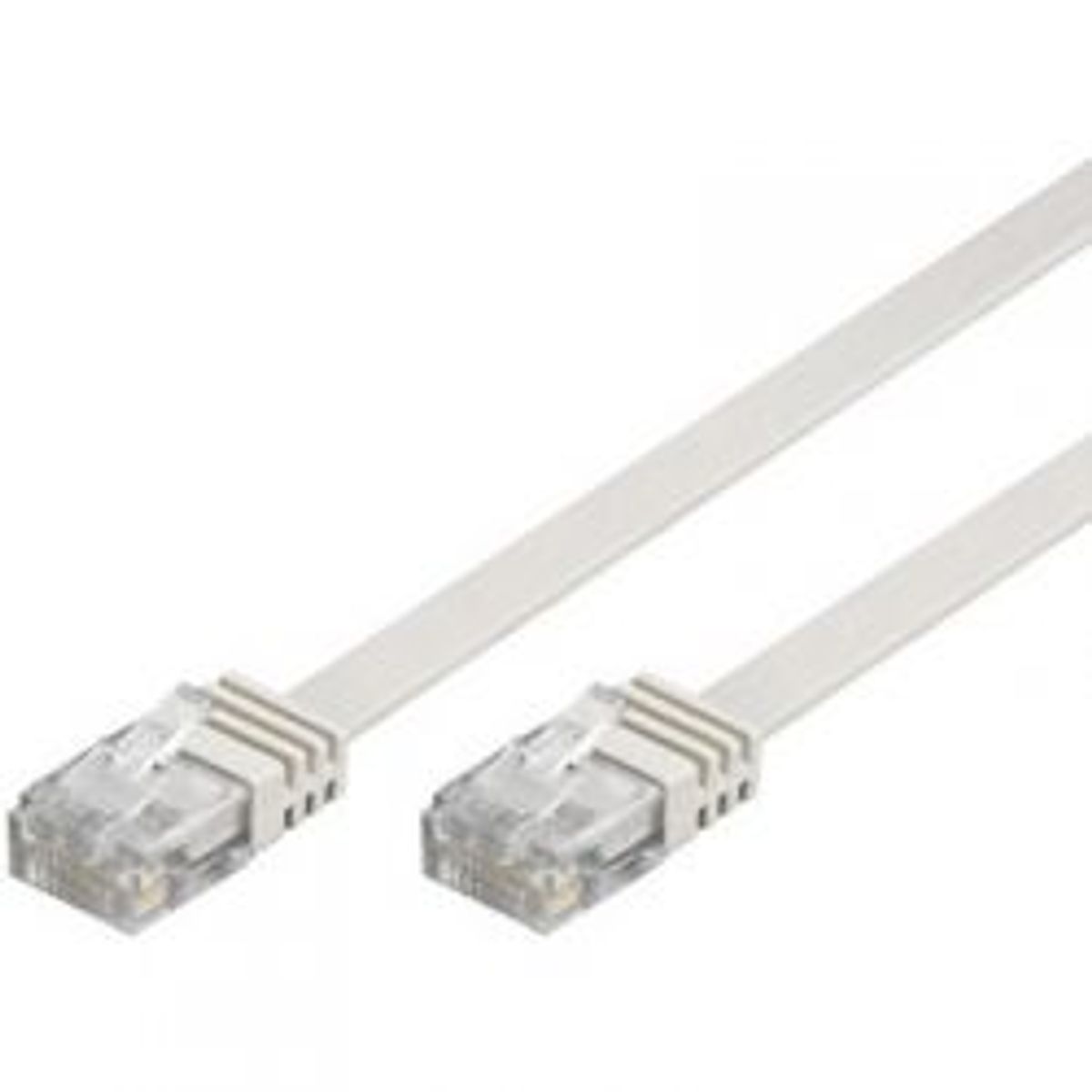 Deltaco U/utp Cat6 Patch Cable, Flat, 0.5m, 250mhz, White - Ledning