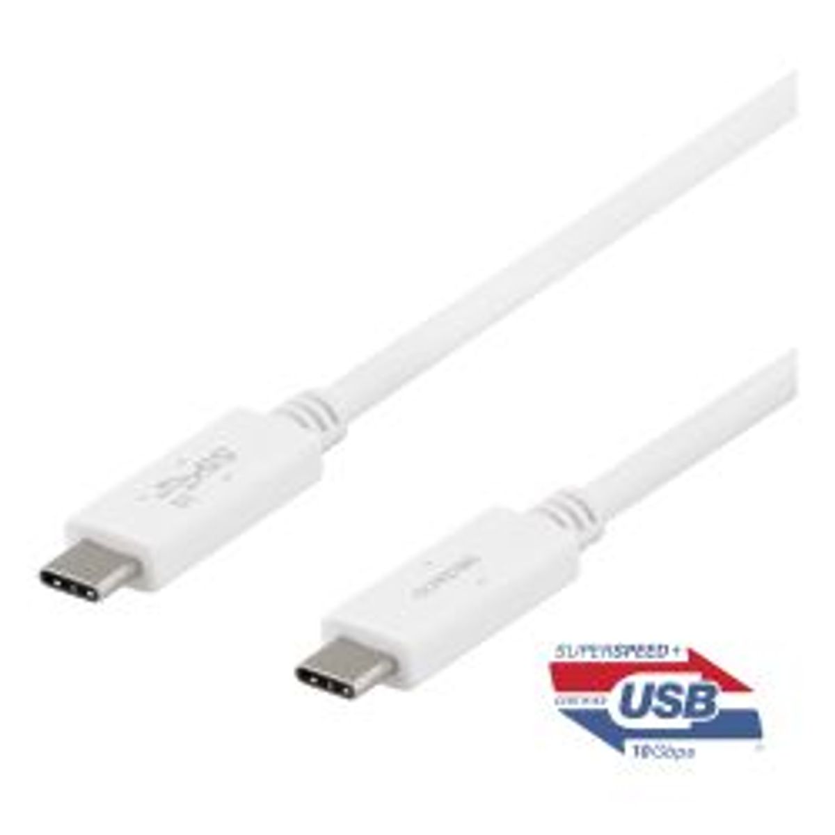 Deltaco Usbc Usbc Cable 1m Usb 3.1 Gen 2 Emarker Chipset White - Ledning