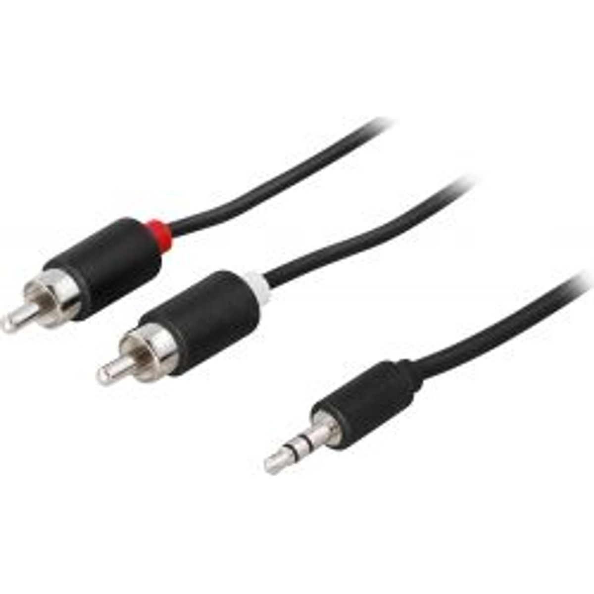 Deltaco Audio Cable 3.5mm Ma - 2xrca Ma 0.5m, Black - Ledning