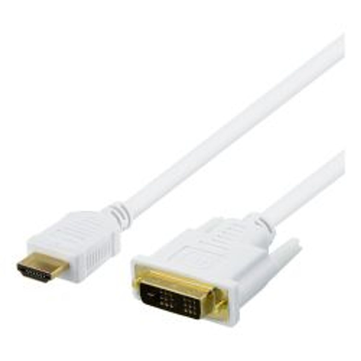 Deltaco Hdmi To Dvi Cable, 2m, Full Hd, White - Ledning