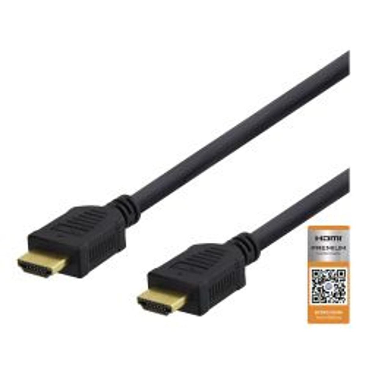 Deltaco High-speed Premium Hdmi Cable, 1m, Ethernet, 4k Uhd, Black - Ledning