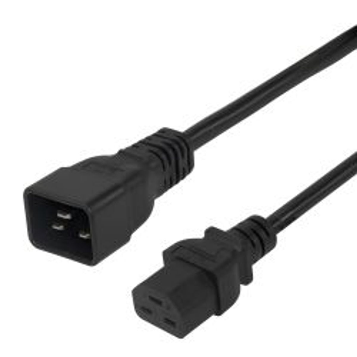 Deltaco Power Cable Iec C20 - Iec C21 Hightemp, Black, 2m - Ledning