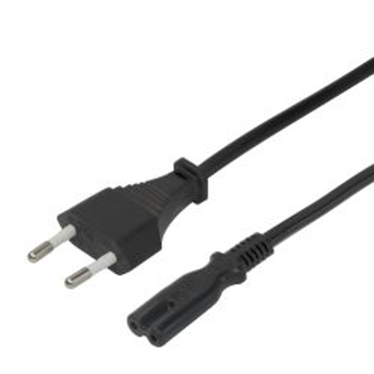 Deltaco Power Cord Cee 7/16 - C7, 1,5m, Black - Ledning